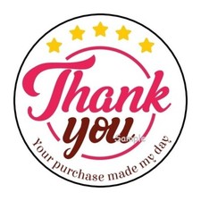 30 THANK YOU FOR YOUR PURCHASE ENVELOPE SEALS LABELS STICKERS 1.5" ROUND ORDER