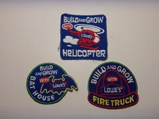 3 LOWE'S BUILD GROW CLOTH PATCHES UNUSED