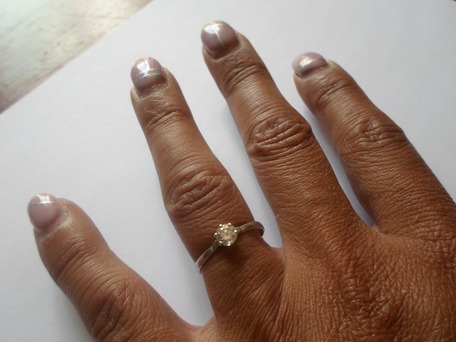 solid silver ring, solitaire, zirconium, s. 54/55 - image 1