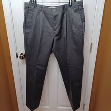 MENS FARAH DARK GRAY PLEATED FRONT DRESS PANTS SIZE 42X30