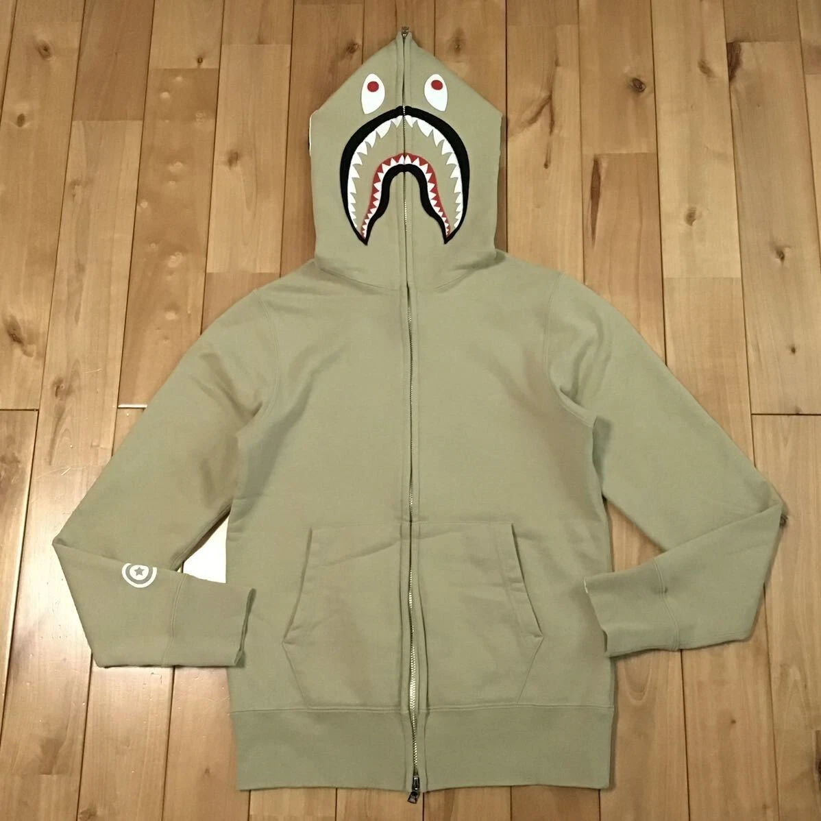 BAPE Military Shark Full Zip Hoodie Olive