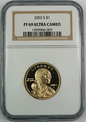 2002-S Proof Sacagawea Dollar $1, NGC PF-69 Ultra Cameo