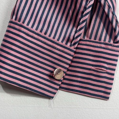 TED BAKER Women's Pink Navy Blue Striped Blouse Top London Drenda Size 1 (US 4) - Picture 4 of 10