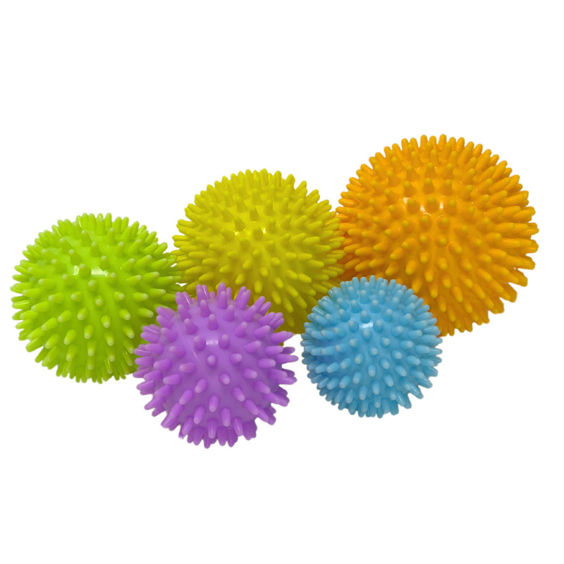 Igelball 5er Set Massageball Noppenball Physiotherapie Hand Fuß Massage Pastell