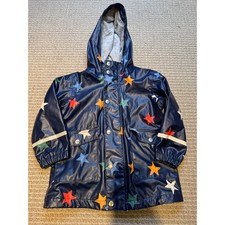 Hanna Andersson Kids Navy Blue Multi Color Star Rain Jacket Size 100 US 4