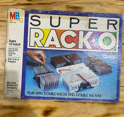 Super Rack-O Vintage 1983  Game Milton Bradley  Complete Crisp Cards