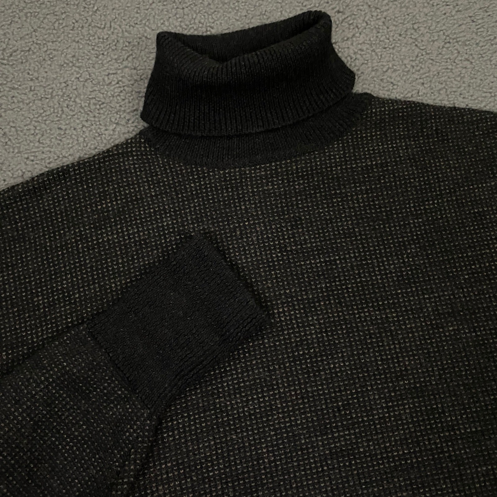 Black and gray Polo Ralph Lauren birdseye wool turtleneck