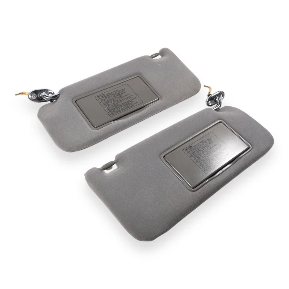 Juego de pares de parasoles laterales del conductor del pasajero Acura RL 1996-1998 tela gris iluminada Foto 3 de 4