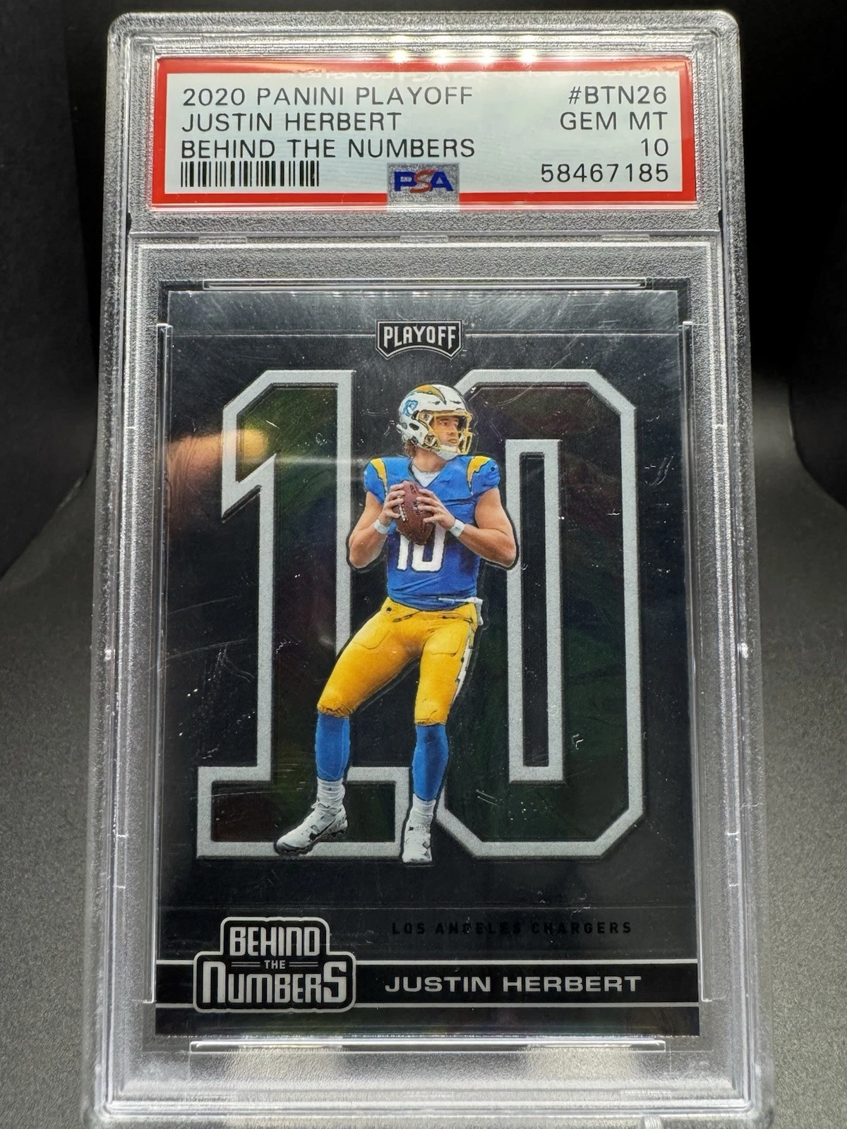 Justin Herbert Panini Playoff Behind the Numbers #BTN26 Base