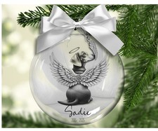 Dachshund Angel Memorial Custom - Floating Glass Ornament