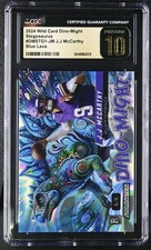 Football JJ McCarthy Wild Card CGC 10 Prestine Alum Dino-Might Blue Lava #5