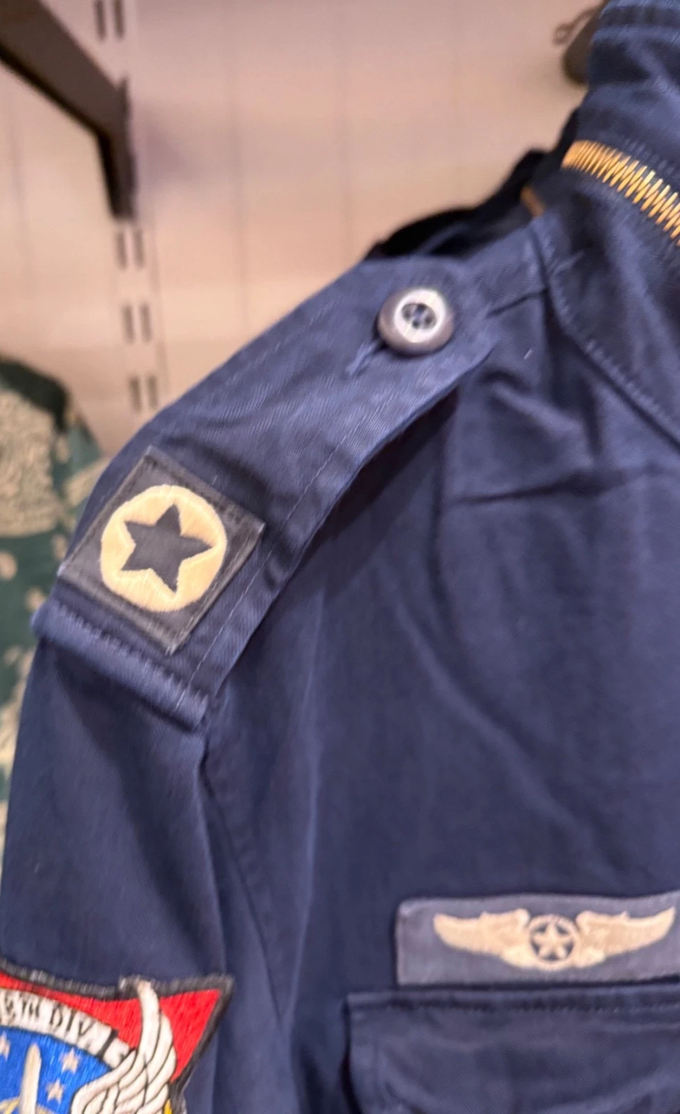 NWT Polo Ralph Lauren Navy Blue Herringbone MILITARY Patch Iconic Field Jacket - product detail image 10