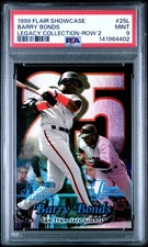 1999 FLAIR SC LEGACY COLL ROW 2 #25L BARRY BONDS 15/99 PSA 9