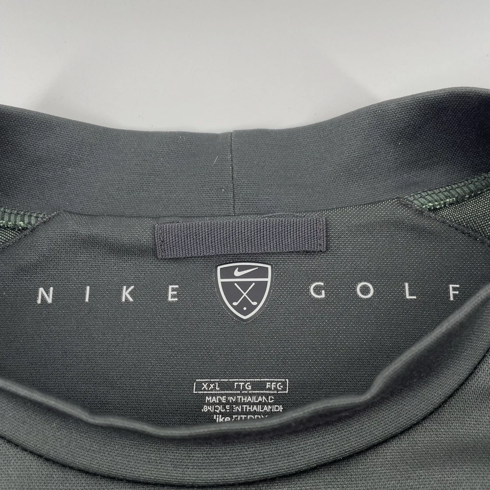 Рубашка мужская Nike Golf Fit Dry Mock Neck XXL серая зеленая Colorblock SS Performance - Изображение 3 из 4