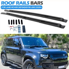 CARGO ROOF RAILS BARS PAIR FOR LAND ROVER DEFENDER 110 L663 2020-2025 ALL BLACK