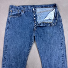 Levis 501 Jeans Mens 40x34 Blue Button Fly Denim Pants Y2K Workwear Faded Chore