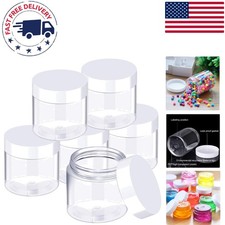 Durable 6-Pack Clear Plastic Jars with Screw-On Lids - Perfect for Home  Travel