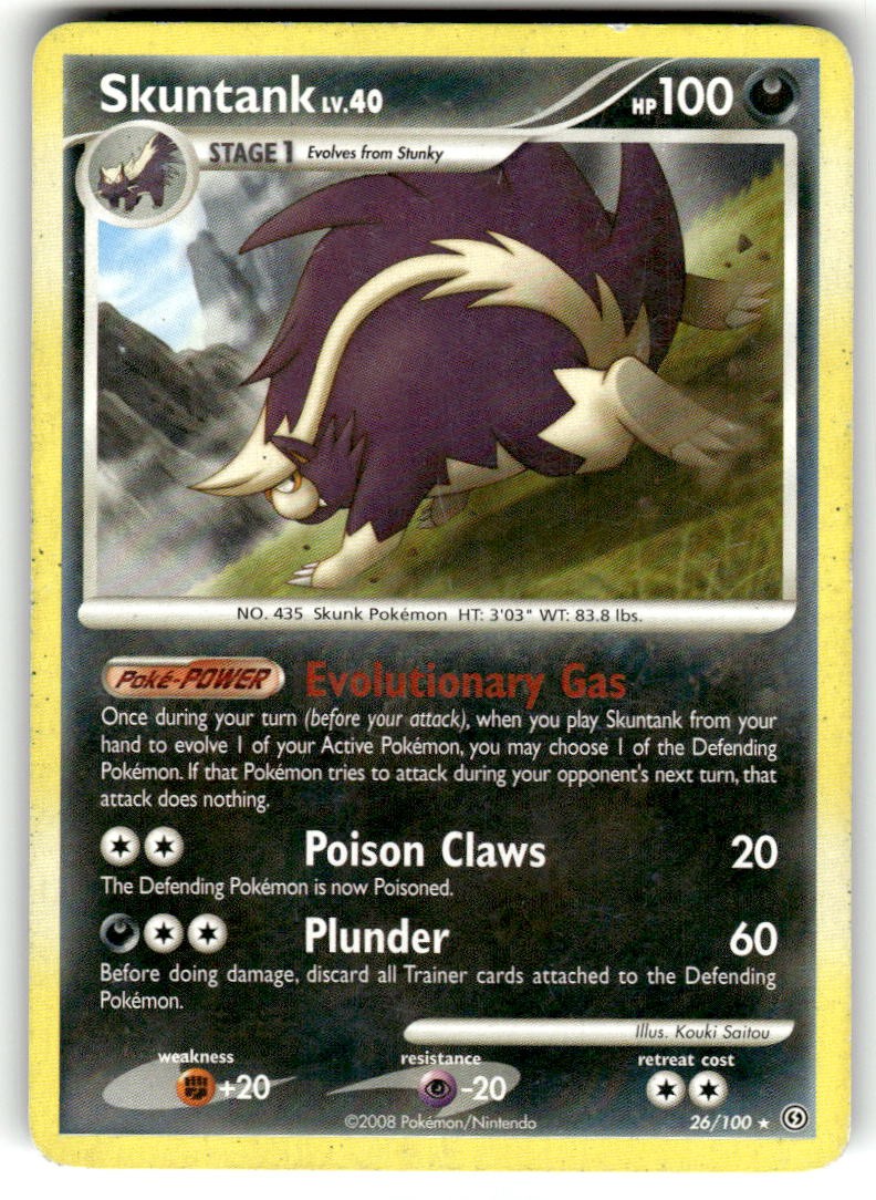 Skuntank 26/100 Rare Stormfront Pokemon Moderately Played