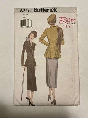 Retro 1947 Butterick Pattern #6256 Misses Petite Jacket & Skirt Sz. 18-22 Uncut