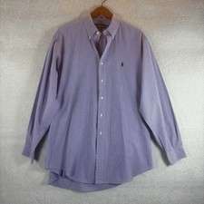 Polo Ralph Lauren Yarmouth Purple Check Dress Shirt Button Down Sz 16.5 34/35