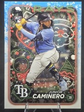 Junior Caminero Topps ROOKIE 2024 Holiday  -  #H25 Tampa Bay Rays MLB Card. rookie card picture