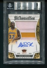 2013-14 Panini Preferred Magic Johnson Silhouettes Prime Patch Auto /25 BGS 9 10