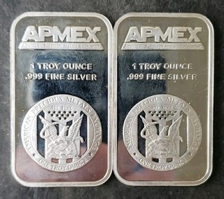 Two Apmex 1oz Silver Bars