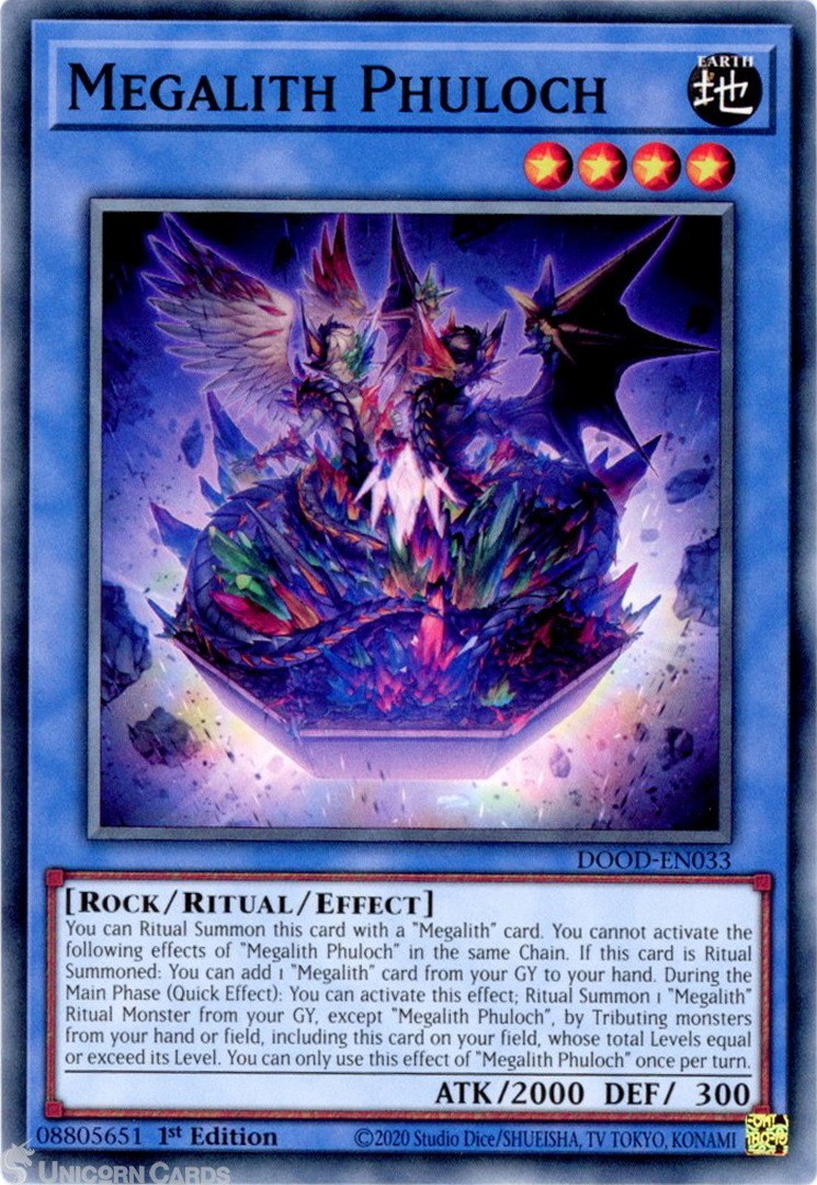 DOOD-EN033 Megalith Phuloch : Common 1st Edition Mint YuGiOh Card
