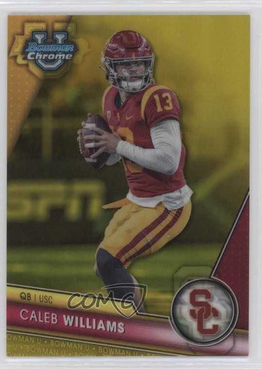 2023 Bowman U Chrome Yellow Refractor 27/75 Caleb Williams #1 15ik