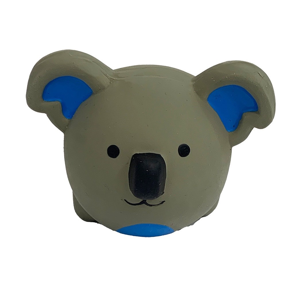 Multipet Mini Pet Koala Latex Round Animal 2.5" Dog Toy For Small Breed Pup Dogs