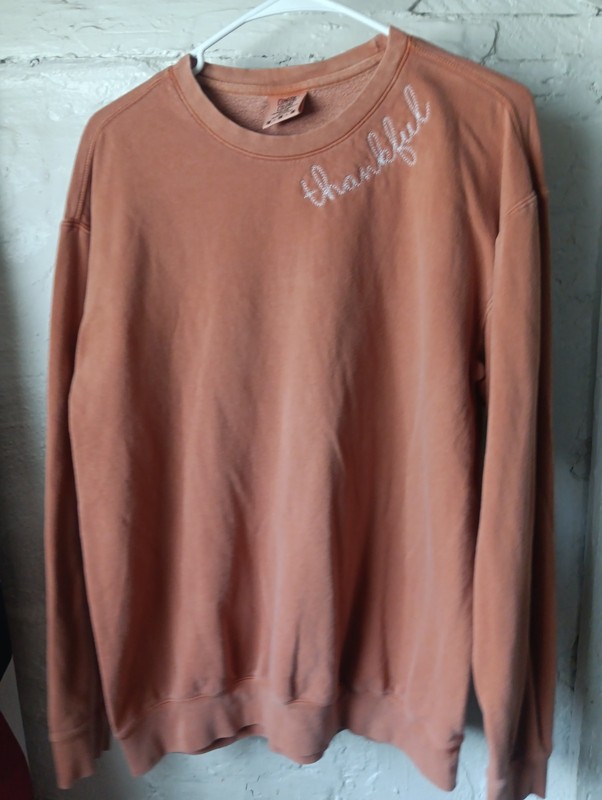 Comfort Colors Medium Long Sleeve, 'Thankful