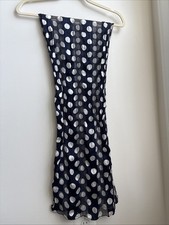 Navy White Dots Silk Scarf
