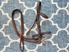 Fancy Stitched Schooling Hunter Bridle with Laced Reins & Full Cheek Bit| HORSE|