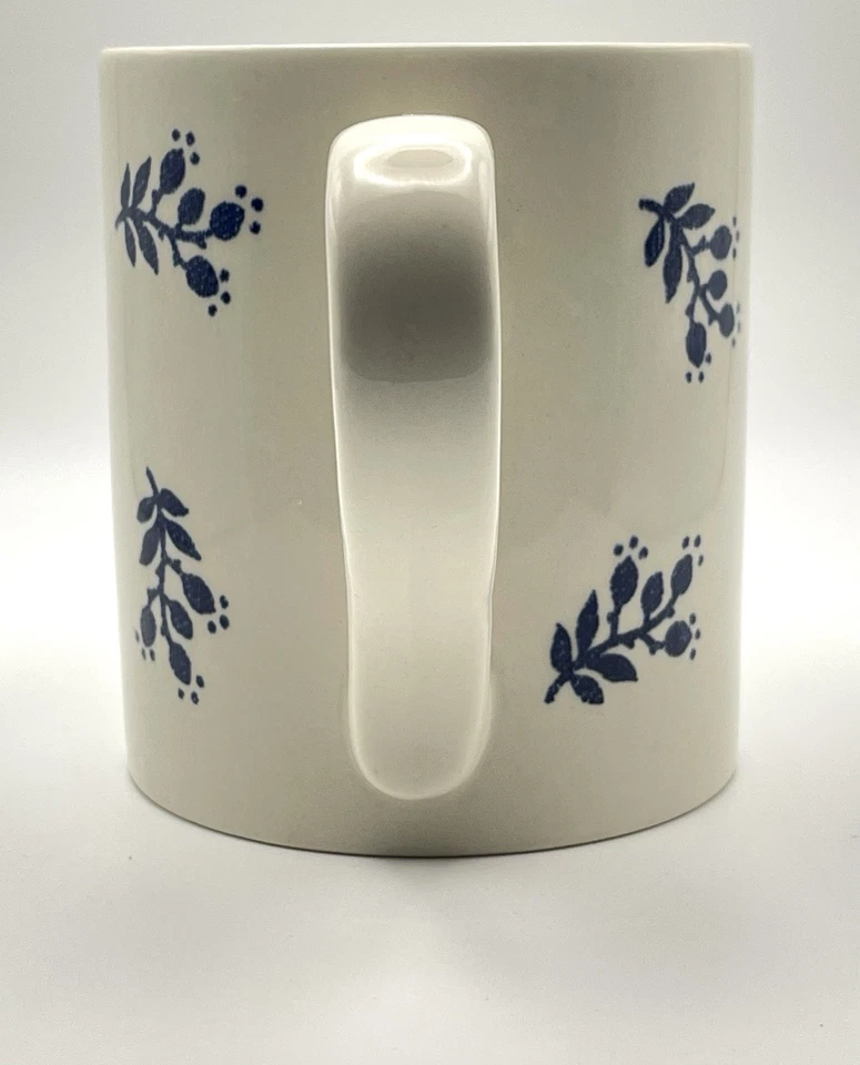 Taza Ralph Lauren Denimware Blanco y Azul Estampado Floral Hoja Foto 2 de 4