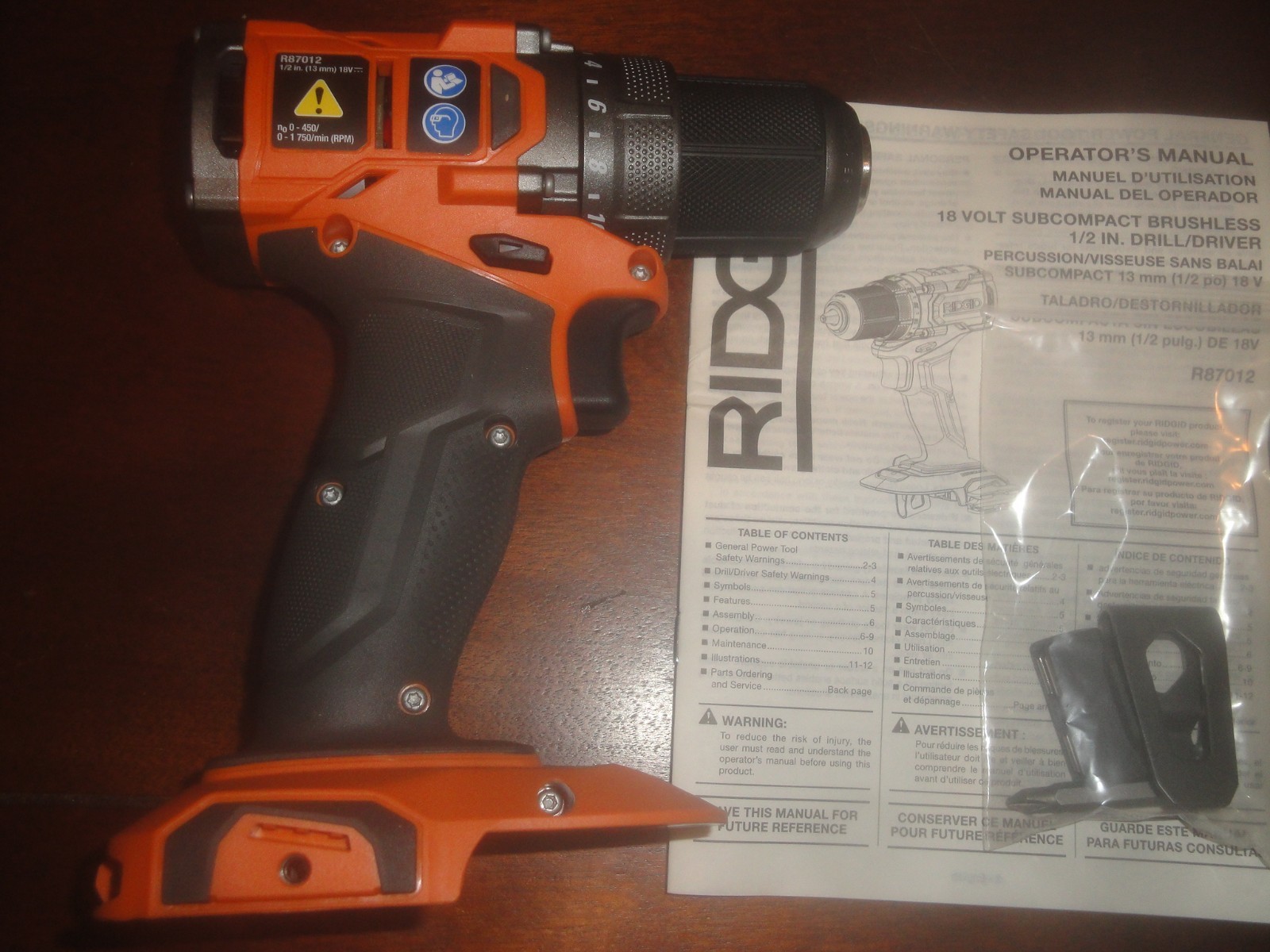 RIDGID R87012 18V Subcompact Brushless 1/2 in Drill Driver (