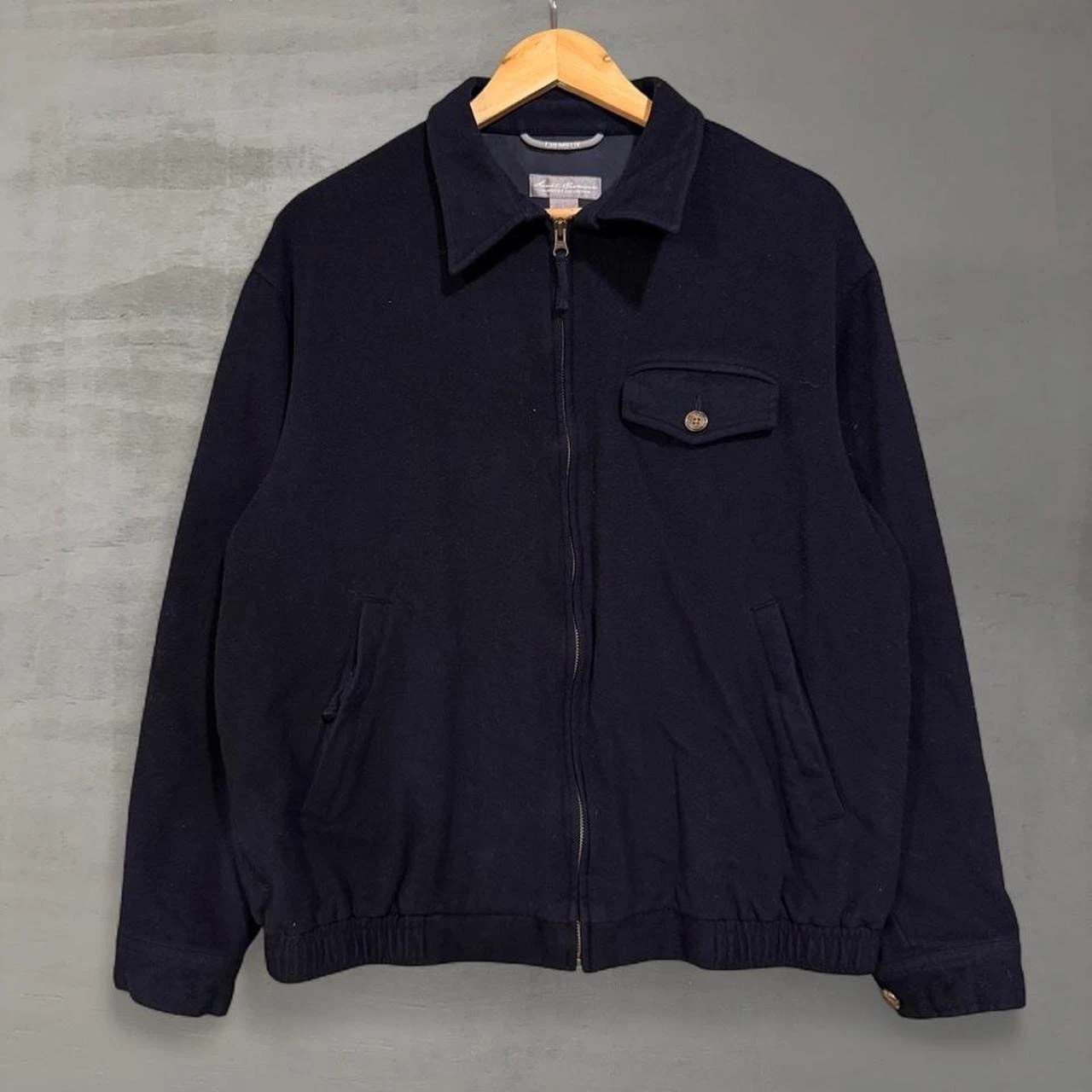Daniel Cremieux Loro Piana Storm System Jacket Navy Blue Wool Bomber Zip Large