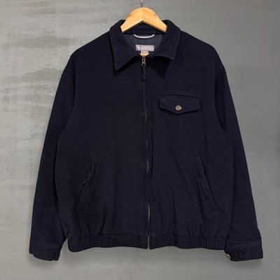Daniel Cremieux Loro Piana Storm System Jacket Navy Blue Wool Bomber Zip Large