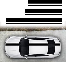 3PCS Vinyl Car Side Sticker Long Stripe Graphic Auto Hood Tailgate Body Black