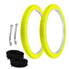 PRO TIRES 24 x 2.125 YELLOW P-123A W/ HEAVYDUTY TUBES  TIRE LEVERS