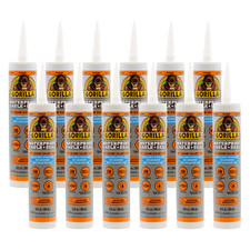 Gorilla Waterproof Caulk  Seal 100 Silicone : 10 oz. cartridge Clear  12 It