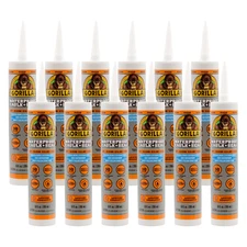Gorilla Waterproof Caulk & Seal [100% Silicone]: 10 oz. cartridge (Clear) [12 It