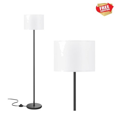 Versatile 60'' Tall Black and White Floor Lamp for Living Room & Bedroom