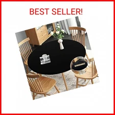 Obstal Fitted Round Table Cloth, Reversible Waterproof Stain Resistant Elastic S