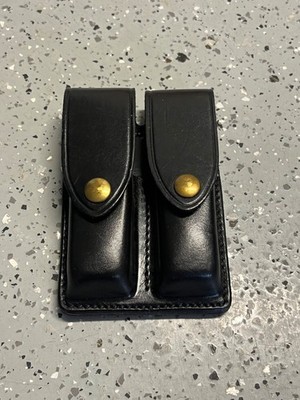 Strong Leather Co. A517 220 Brass Leather Magazine Pouch for Double Stacked Mags