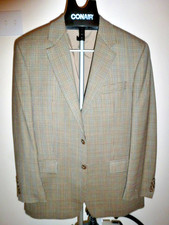 LRL Ralph Lauren Brown/Tan/Blk/Blue Houndstooth Wool Two Button Blazer Mens 40R
