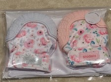 Stadela Baby Teething Mittens with Floral Print