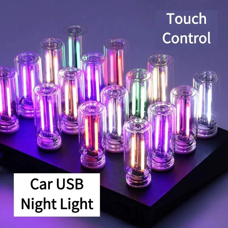 Iluminación LED retro para automóvil USB Lámparas de estado de ánimo automáticas Lámparas de noche USB Luz nocturna táctil Foto 2 de 4
