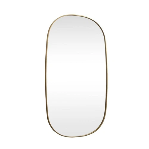 Elegant Decor Brynn 36x60" Oval Modern Metal Wall-Mounted Mirror in Brass - Picture 4 of 11