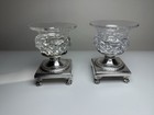 Antique French Empire 1819-1838 .95 Silver Mounted Cut Crystal Salt Cellars Pair — photo 4
