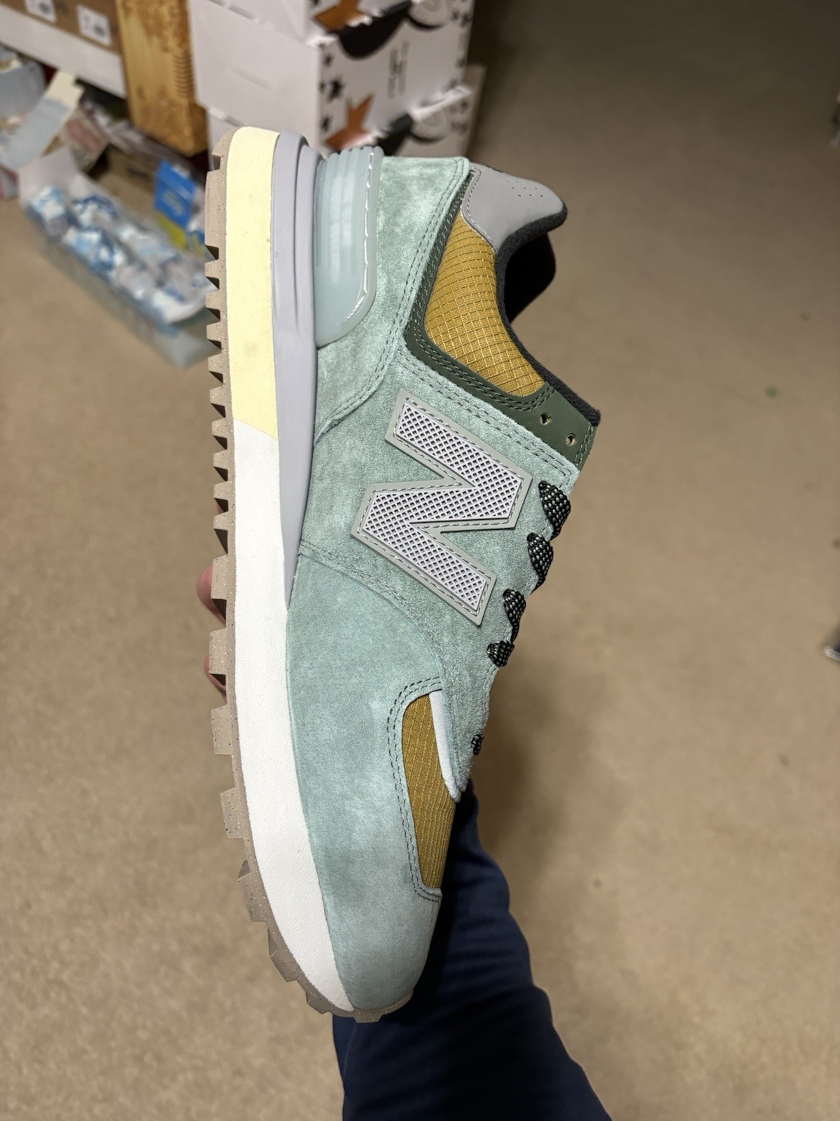 Size 11 - CLEAN New Balance 574 Legacy Stone Island Light Green thumbnail 14
